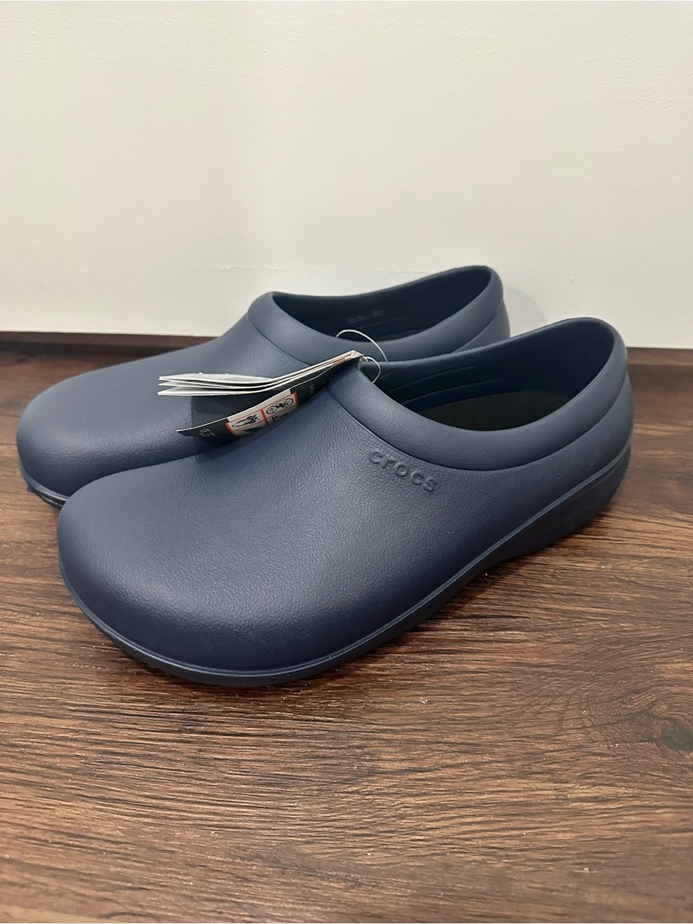 Navy Blue Crocs On The Clock Work Slip-On Shoes Size Men’s 10/Women’s 12 NWT